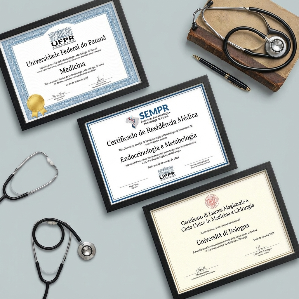 Ilustração de certificados e diplomas